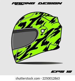 Green sticker sport helmet wrap and vinyl sticker design.