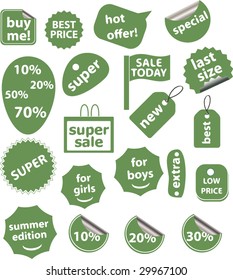 green stickers for shop