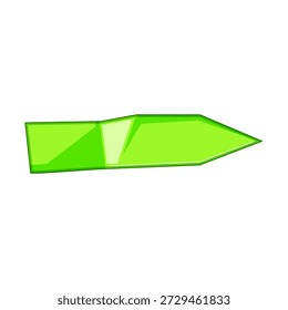 Flecha pegajosa verde que apunta a la derecha, que representa los conceptos de dirección, resaltando, marcando la información e indicando el progreso, conveniente para diversos Elementos del Diseño gráfico