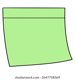 green sticky note office supply flat color vector illustration template design