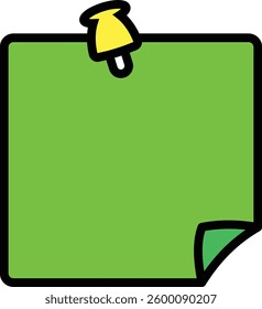 Green Sticky Note With Pin