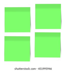 Green sticky notes. Vector 