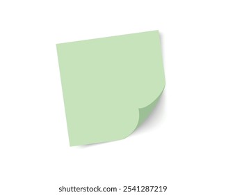 Green sticky papers. Sticky note or post it reminder isolated on white background.