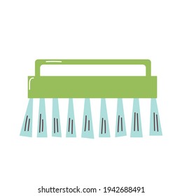Green stiff nail care brush