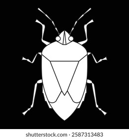 green stink bug, pest, insect, vector illustration 