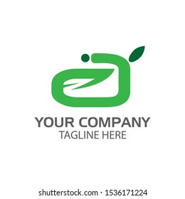 A green stock logo template., flat design. letter A