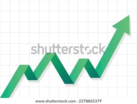 green stock market arrow business graph growing pointing up on economic chart icon trending upwards financial board rises