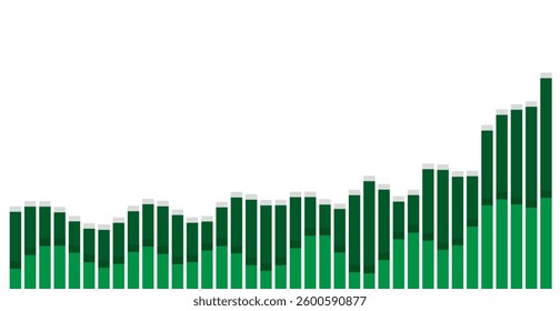 Green Stock Market Background with Trading Graph. Finance Banner. Wallpaper. Vector Illustration