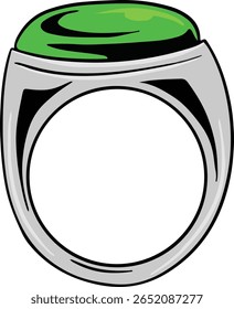 green stone ring accessories illustration