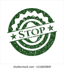 Green Stop grunge seal