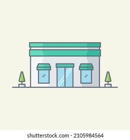 Green store vector icon illustration