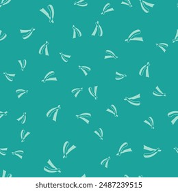 Green Straight razor icon isolated seamless pattern on green background. Barbershop symbol.  Vector