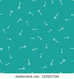 Green Strainer spoon icon isolated seamless pattern on green background.  Vector Illustration