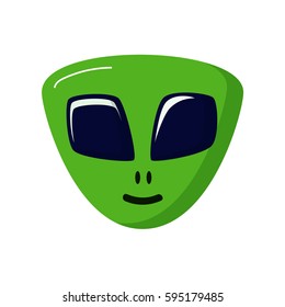 green stranger smiling. Alien life. UFO. Space theme