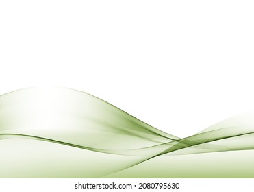 Olas transparentes de flujo verde.Líneas verdes de fondo abstracto.