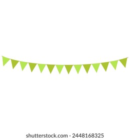 Green Streamer Flag Pennants Bunting Vector Illustration