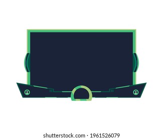 green streaming template on white background