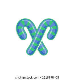 Green Stripe Candy Cane Vector