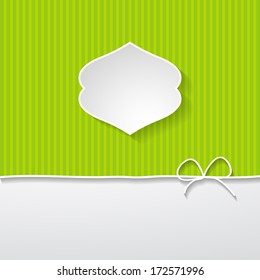 green striped background with a frame