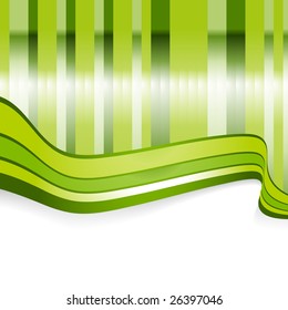 Green striped background. Illustration of glowing stripes with white space for your text.
