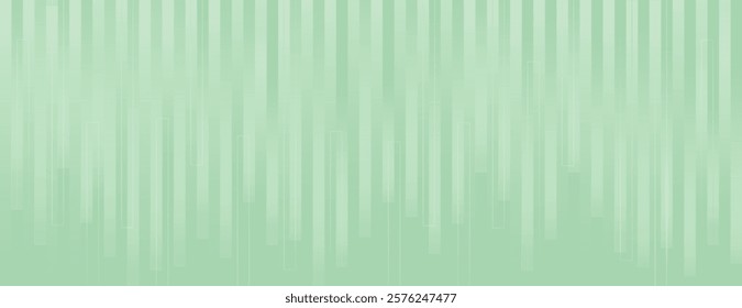 Green striped background with vertical lines. The background has a smooth texture. The green color adds a fresh, calming feel. Surreal geometric bar pattern background. Green background vector.