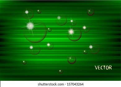 green striped with drops of water background