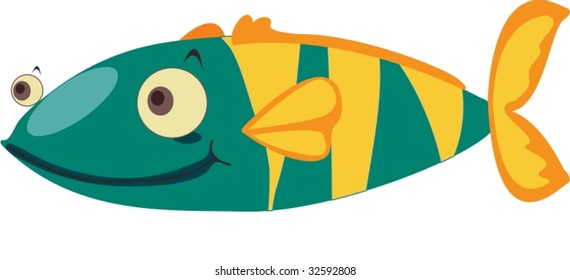 Pescado rayado verde con buena postura