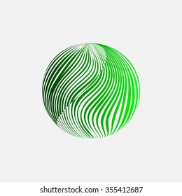 green striped, gray background. logo design. vector


