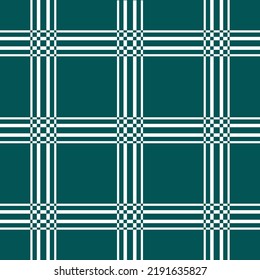 Green striped plaid seamless pattern background. Checkered vector pattern. Seamless texture of the background in a green cage with white stripes of modern textile design