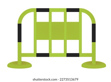 Green striped traffic fence. vector