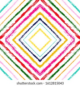 Green Striped Vector Seamless Pattern. Purple Scandinavian Wall Strip Wallpaper. Drawn Pattern. Pink Line Drawn Wallpaper.