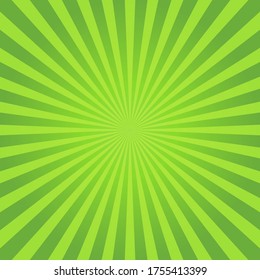 Green striped vintage background, vector illustration of striped retro poster