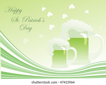 green stripes background with set of patrick mug