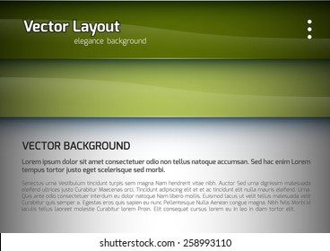 Green stripes and gray space as modern layout. Vector design.