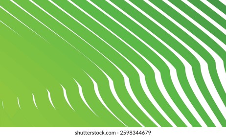 Green Stripes Line Pattern Abstract Background. Modern Stylish Backdrop. Trendy Seamless Design. Elegant Wavy Texture. Minimalist Digital Wallpaper. Smooth Flowing Aesthetic