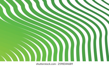 Green Stripes Line Pattern Abstract Background. Modern Stylish Backdrop. Trendy Seamless Design. Elegant Wavy Texture. Minimalist Digital Wallpaper. Smooth Flowing Aesthetic