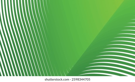 Green Stripes Line Pattern Abstract Background. Modern Stylish Backdrop. Trendy Seamless Design. Elegant Wavy Texture. Minimalist Digital Wallpaper. Smooth Flowing Aesthetic