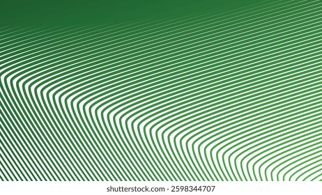 Green Stripes Line Pattern Abstract Background. Modern Stylish Backdrop. Trendy Seamless Design. Elegant Wavy Texture. Minimalist Digital Wallpaper. Smooth Flowing Aesthetic