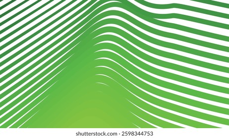 Green Stripes Line Pattern Abstract Background. Modern Stylish Backdrop. Trendy Seamless Design. Elegant Wavy Texture. Minimalist Digital Wallpaper. Smooth Flowing Aesthetic