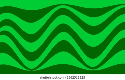 green stripes lines wave curves abstract background