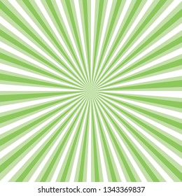 Green stripes sunrays background. Sunrays green color vector eps10 background.