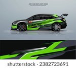 Green striping Racing Car wrap livery design