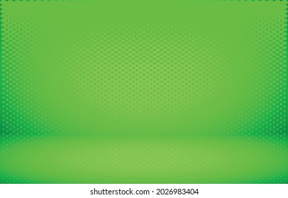 Grünes Studio, leerer Zimmerhintergrund