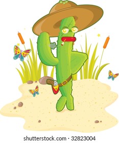 Un cactus gunman verde y elegante