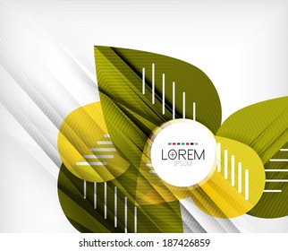 Green stylized geometrical leaves concept design