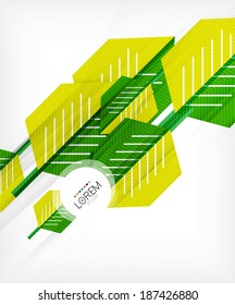 Green stylized geometrical leaves concept design
