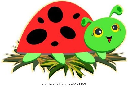 Green Stylized Ladybug