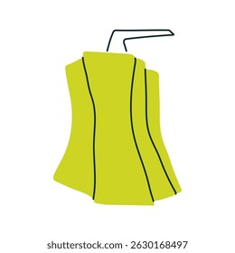Green stylized pumpkin for minimalist autumn designs