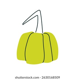 Green stylized pumpkin for minimalist fall designs
