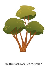 Green stylized tree vector illustration isolated on white background
